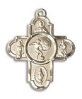 Large Soccer 5-Way Medal - 14kt Gold 1 1/8 x 1 5/8 Pendant 5743 Large Soccer 5-Way Medal - 14kt Gold 1 1/8 x 1 5/8 Pendant 5743