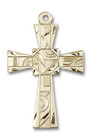 Mosaic Cross Pendant - 14kt Gold 1 5/8 x 1 6032 Mosaic Cross Pendant - 14kt Gold 1 5/8 x 1 6032