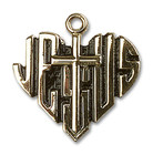 Heart of Jesus with Cross Pendant - 14kt Gold 7/8 x 7/8 6042 Heart of Jesus with Cross Pendant - 14kt Gold 7/8 x 7/8 6042