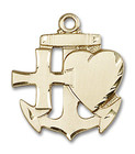 Faith, Hope and Charity Pendant - 14kt Gold 7/8 x 3/4 6045 Faith, Hope and Charity Pendant - 14kt Gold 7/8 x 3/4 6045