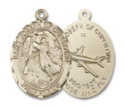 Extra Large St Joseph of Cupertino Pilot Medal - 14kt Gold 1 7/8 x 1 1/4 Pendant 6057 Extra Large St Joseph of Cupertino Pilot Medal - 14kt Gold 1 7/8 x 1 1/4 Pendant 6057