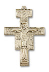 Oversized San Damiano Crucifix Pendant - 14kt Gold 2 x 1 3/8 6070 Oversized San Damiano Crucifix Pendant - 14kt Gold 2 x 1 3/8 6070
