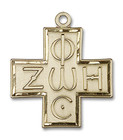 Light and Life Large Cross Pendant - 14kt Gold 1 1/8 x 1 6074 Light and Life Large Cross Pendant - 14kt Gold 1 1/8 x 1 6074