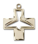 Cut Out Holy Spirit Large Cross Pendant - 14kt Gold 1 1/8 x 1 6080 Cut Out Holy Spirit Large Cross Pendant - 14kt Gold 1 1/8 x 1 6080