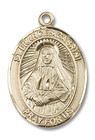 St Frances Cabrini Medal - 14kt Gold Oval Pendant 3 Sizes St Frances Cabrini Medal - 14kt Gold Oval Pendant 3 Sizes