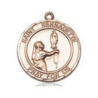 St Bernadette Medal - 14kt Gold Round Pendant 2 Sizes