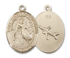 St Joseph of Cupertino Pilot Medal - 14kt Gold Oval Pendant 3 Sizes St Joseph of Cupertino Pilot Medal - 14kt Gold Oval Pendant 3 Sizes