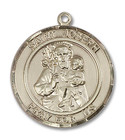 St Joseph Medal - 14kt Gold Round Pendant 2 Sizes St Joseph Medal - 14kt Gold Round Pendant 2 Sizes