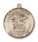 St Michael Medal - 14kt Gold Round Pendant 2 Sizes St Michael Medal - 14kt Gold Round Pendant 2 Sizes