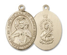 Scapular Medal - 14kt Gold Oval Pendant 3 Sizes Scapular Medal - 14kt Gold Oval Pendant 3 Sizes