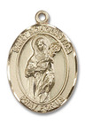 St Scholastica Medal - 14kt Gold Oval Pendant 3 Sizes St Scholastica Medal - 14kt Gold Oval Pendant 3 Sizes