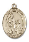 St Zachary Medal - 14kt Gold Oval Pendant 3 Sizes St Zachary Medal - 14kt Gold Oval Pendant 3 Sizes