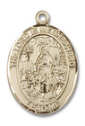 Lord Is My Shepherd Medal - 14kt Gold Oval Pendant 3 Sizes Lord Is My Shepherd Medal - 14kt Gold Oval Pendant 3 Sizes
