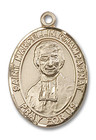 St Marcellin Champagnat Medal - 14kt Gold Oval Pendant 3 Sizes
