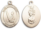 St Christopher Gymnastics Medal - 14kt Gold Oval Pendant 3 Sizes St Christopher Gymnastics Medal - 14kt Gold Oval Pendant 3 Sizes