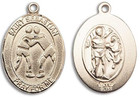 St Sebastian Wrestling Medal Medal - 14kt Gold Oval Pendant 3 Sizes St Sebastian Wrestling Medal Medal - 14kt Gold Oval Pendant 3 Sizes