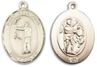 St Sebastian Archery Medal - 14kt Gold Oval Pendant 3 Sizes