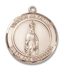 Virgen De Fatima Medal - 14kt Gold Round Pendant 2 Sizes Virgen De Fatima Medal - 14kt Gold Round Pendant 2 Sizes
