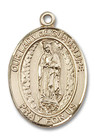 Our Lady of Guadalupe Medal - 14kt Gold Oval Pendant 3 Sizes Our Lady of Guadalupe Medal - 14kt Gold Oval Pendant 3 Sizes
