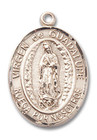 Virgen De Guadalupe Medal - 14kt Gold Oval Pendant 2 Sizes Virgen De Guadalupe Medal - 14kt Gold Oval Pendant 2 Sizes