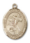 St Bernard of Clairvaux Medal - 14kt Gold Oval Pendant 3 Sizes St Bernard of Clairvaux Medal - 14kt Gold Oval Pendant 3 Sizes