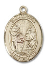 St Zita Medal - 14kt Gold Oval Pendant 3 Sizes St Zita Medal - 14kt Gold Oval Pendant 3 Sizes