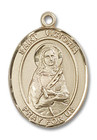 St Victoria Medal - 14kt Gold Oval Pendant 3 Sizes St Victoria Medal - 14kt Gold Oval Pendant 3 Sizes