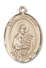 St Christian Medal - 14kt Gold Oval Pendant 3 Sizes