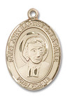 St John Baptist De La Salle Medal - 14kt Gold Oval Pendant 3 Sizes