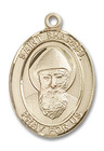 St Sharbel Medal - 14kt Gold Oval Pendant 3 Sizes St Sharbel Medal - 14kt Gold Oval Pendant 3 Sizes