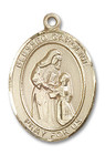 Blessed Caroline Medal - 14kt Gold Oval Pendant 3 Sizes Blessed Caroline Medal - 14kt Gold Oval Pendant 3 Sizes