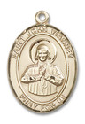 St John Vianney Medal - 14kt Gold Oval Pendant 3 Sizes St John Vianney Medal - 14kt Gold Oval Pendant 3 Sizes