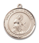 Virgen De La Merce Medal - 14kt Gold Round Pendant 2 Sizes Virgen De La Merce Medal - 14kt Gold Round Pendant 2 Sizes