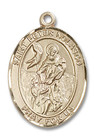 St Peter Nolasco Medal - 14kt Gold Oval Pendant 3 Sizes St Peter Nolasco Medal - 14kt Gold Oval Pendant 3 Sizes