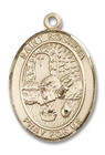 St Rosalia Medal - 14kt Gold Oval Pendant 3 Sizes St Rosalia Medal - 14kt Gold Oval Pendant 3 Sizes