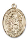 St Christina Medal - 14kt Gold Oval Pendant 3 Sizes