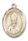 St Anselm Medal - 14kt Gold Oval Pendant 3 Sizes St Anselm Medal - 14kt Gold Oval Pendant 3 Sizes
