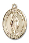 Virgin of The Globe Medal - 14kt Gold Oval Pendant 3 Sizes