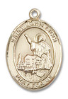 St John Licci Medal - 14kt Gold Oval Pendant 3 Sizes St John Licci Medal - 14kt Gold Oval Pendant 3 Sizes