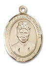 St Josephine Bakhita Medal - 14kt Gold Oval Pendant 3 Sizes St Josephine Bakhita Medal - 14kt Gold Oval Pendant 3 Sizes