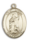 St Drogo Medal - 14kt Gold Oval Pendant 3 Sizes St Drogo Medal - 14kt Gold Oval Pendant 3 Sizes