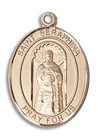 St Seraphina Medal - 14kt Gold Oval Pendant 3 Sizes St Seraphina Medal - 14kt Gold Oval Pendant 3 Sizes