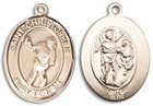 St Christopher Lacrosse Medal - 14kt Gold Pendant 2 Sizes St Christopher Lacrosse Medal - 14kt Gold Pendant 2 Sizes