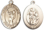 St Sebastian Lacrosse Medal - 14kt Gold Oval Pendant 2 Sizes St Sebastian Lacrosse Medal - 14kt Gold Oval Pendant 2 Sizes