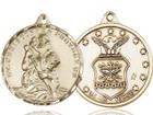 Extra Large St Christopher Air Force Medal - 14kt Gold 1 3/8 x 1 1/4 Round Pendant 0203 Extra Large St Christopher Air Force Medal - 14kt Gold 1 3/8 x 1 1/4 Round Pendant 0203