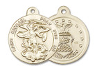 St Michael Air Force Medal - 14kt Gold 7/8 x 3/4 Round Pendant 0342 St Michael Air Force Medal - 14kt Gold 7/8 x 3/4 Round Pendant 0342