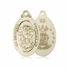 Large St Michael Air Force Medal - 14kt Gold 1 1/8 x 5/8 Oval Pendant 4145R Large St Michael Air Force Medal - 14kt Gold 1 1/8 x 5/8 Oval Pendant 4145R