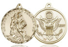 Extra Large St Christopher Army Medal - 14kt Gold 1 3/8 x 1 1/4 Round Pendant 0203 Extra Large St Christopher Army Medal - 14kt Gold 1 3/8 x 1 1/4 Round Pendant 0203