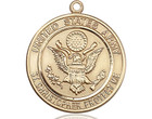 St. Christopher Army Medal - 14kt Gold Round Pendant (2 Sizes) St. Christopher Army Medal - 14kt Gold Round Pendant (2 Sizes)