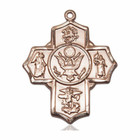 Large Army 5-Way Medal - 14kt Gold 1 1/4 x 1 Pendant 5790 Large Army 5-Way Medal - 14kt Gold 1 1/4 x 1 Pendant 5790